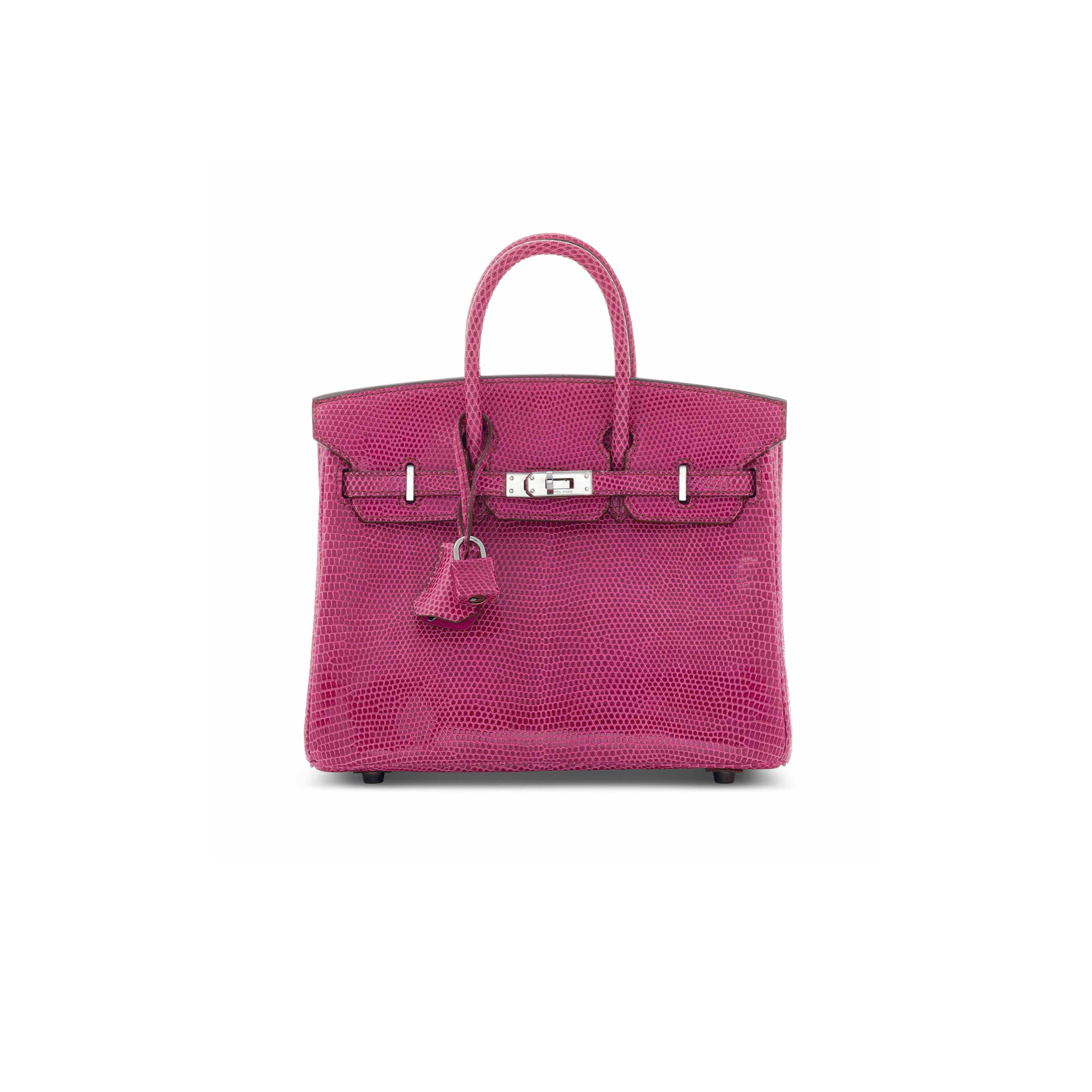 H**mes master birkin 30 lizard pink silver buckle h028352ca16 (30*22*16cm)